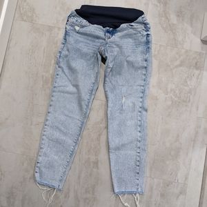 OG straight leg distressed maternity denim